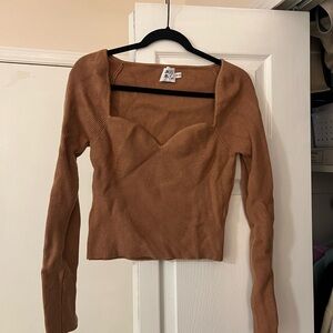 Princess Polly Tan Long Sleeve Blouse